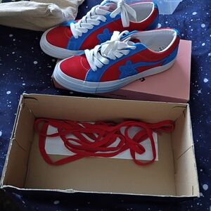 Men's Red and Blue Sneakers